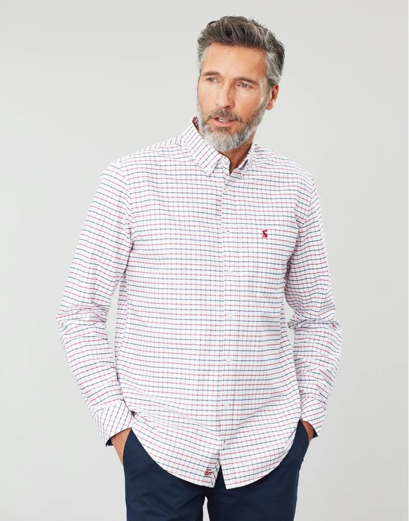 Joules Welford Classic White Red and Blue Check Shirt